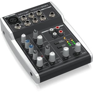 ‌Behringer 502S - 5-kanałowy kompaktowy mikser analogowy z interfejsem USB zaprojektowany specjalnie do obsługi podcastów, streamowania oraz nagrywania w domu B-STOCK