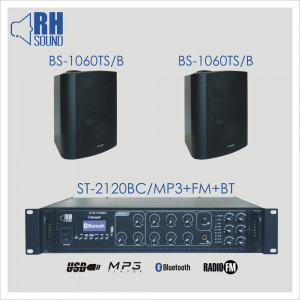 RH SOUND ST-2120BC/MP3+FM+BT + 2x BS-1060TS/B - nagłośnienie naścienne