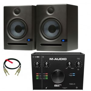 PRESONUS Eris E5 - Para monitorów + M-audio AIR 192/4 + kable - zestaw