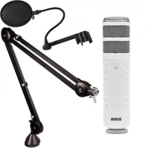 RODE Podcaster - Mikrofon dynamiczny USB + ramię mikrofonowe + pop filtr