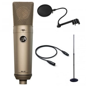 Warm Audio WA-87 - Mikrofon pojemnościowy + statyw + Pop filtr + kabel 3m - zestaw