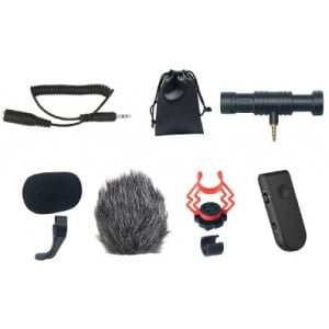 ‌AMPRIDGE- MIGHTYMIC F PACK - BEZPRZEWODOWY MIKROFON SHOTGUN DO SMARTFONÓW, TABLETÓW I APARATÓW