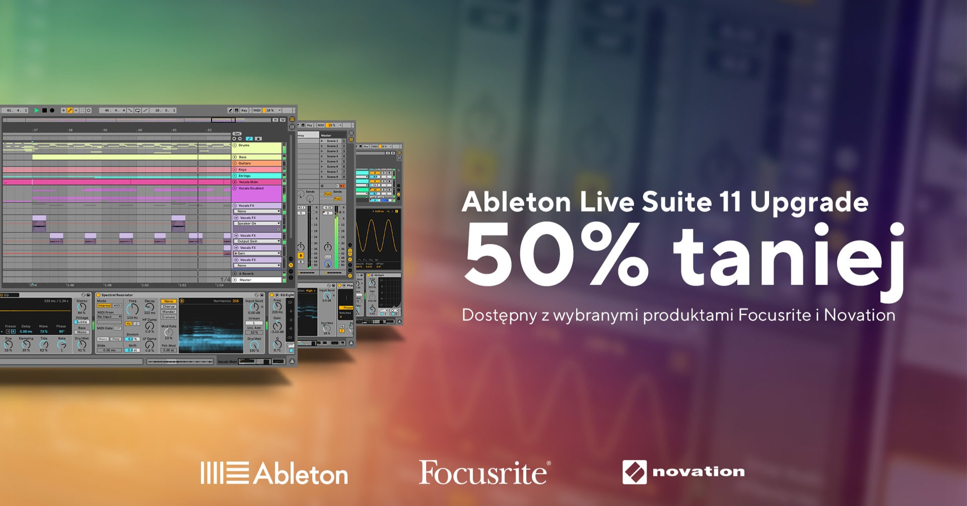Kup produkty Focusrite lub Novation i odbierz 50% rabatu na Ableton Live Suite!