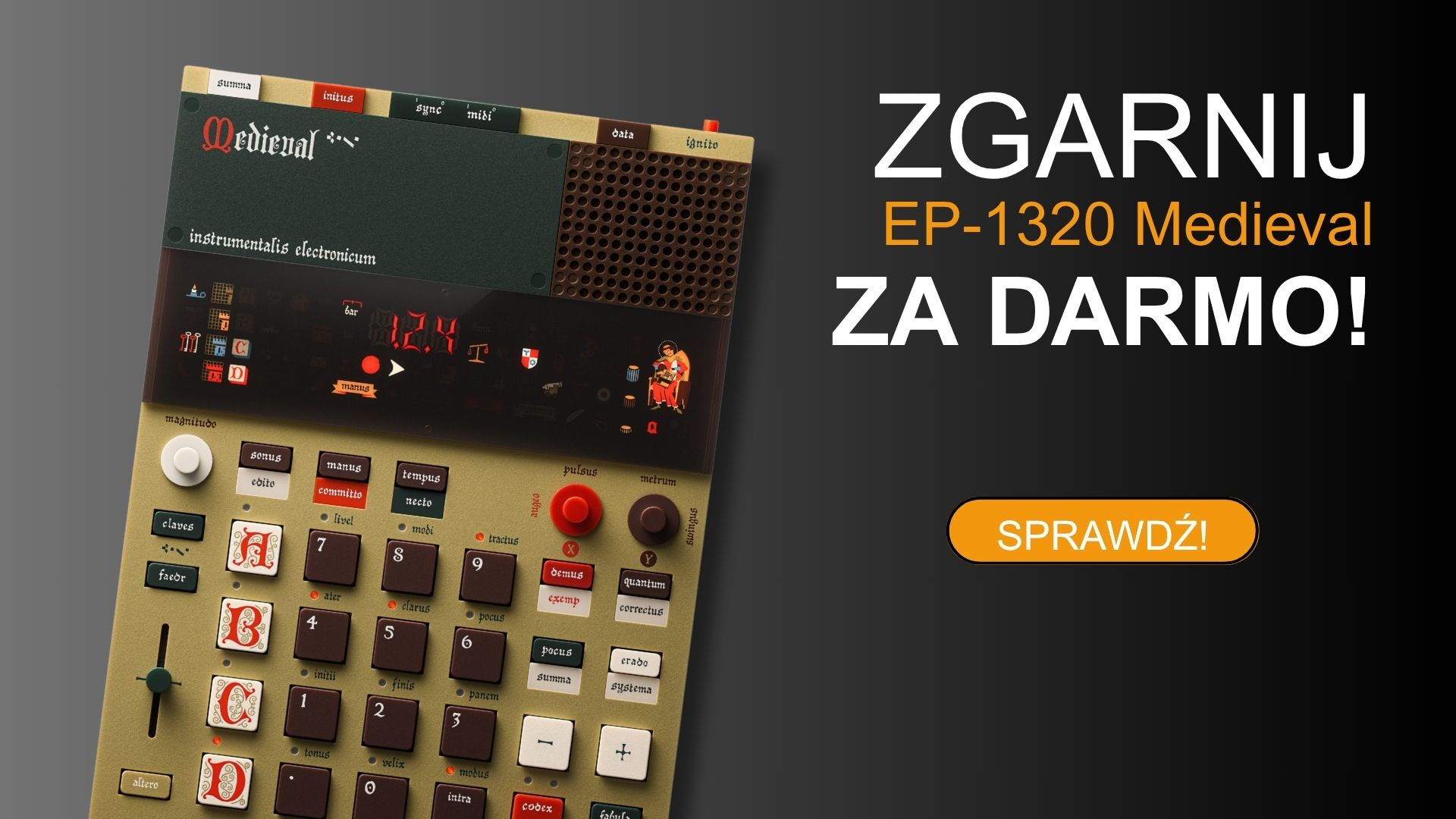 Promocja na urządzenia z serii "field" teenage engineering – sampler EP-1320 Medieval gratis!