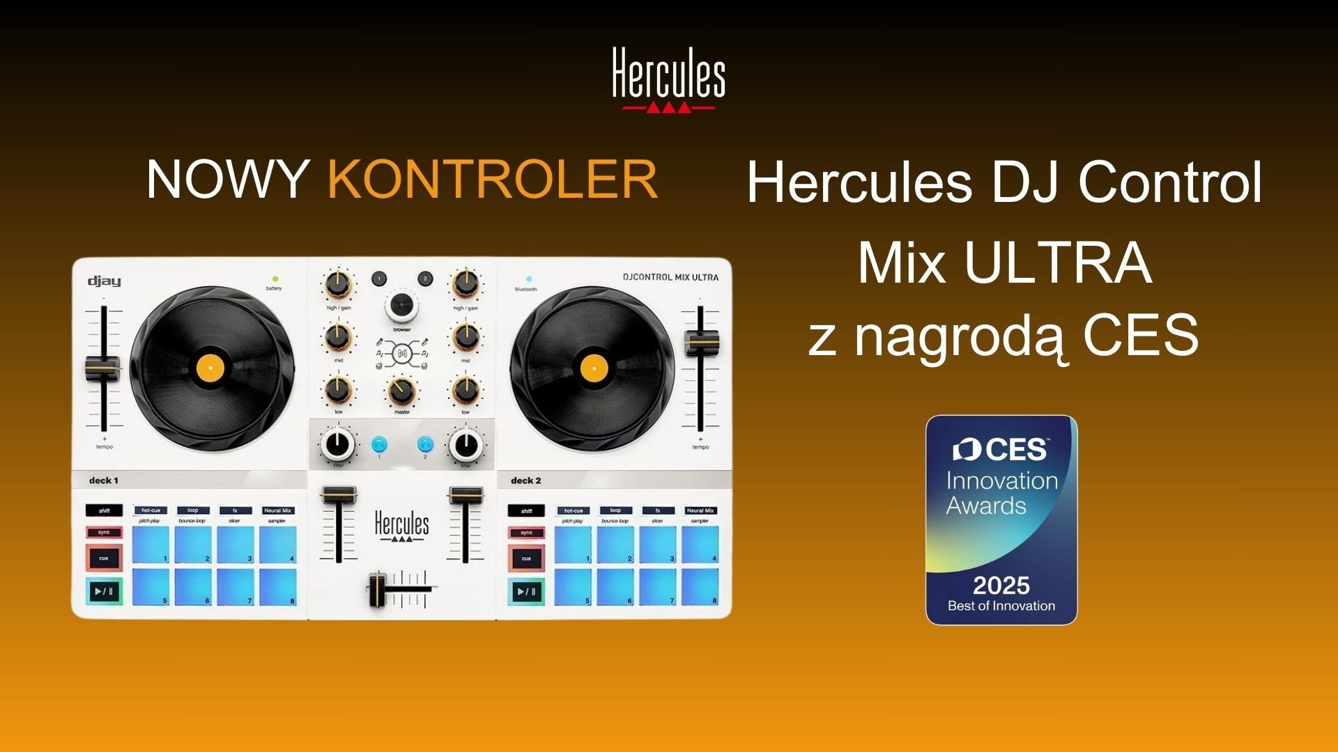 Hercules DJControl Mix Ultra – kompaktowy kontroler DJ dla każdego