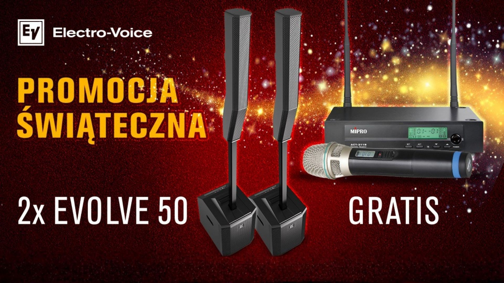 Promocja świąteczna Electro-Voice+Mipro. Mikrofon bezprzewodowy gratis!